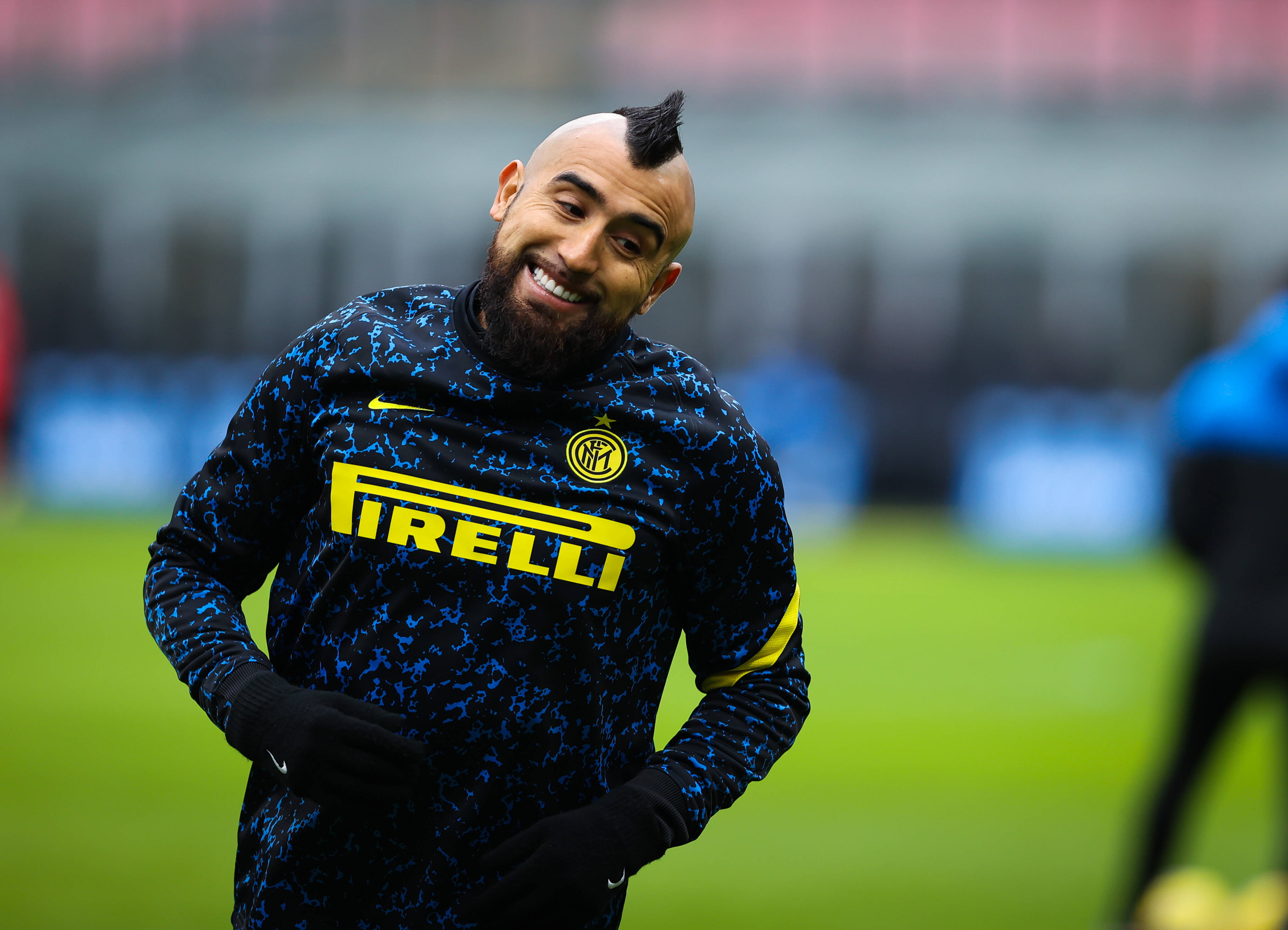 Arturo Vidal Of Fc Internazionale Warms Up During The Serie A 2020/21 Football Match Between Fc Internazionale Vs Fc Cro