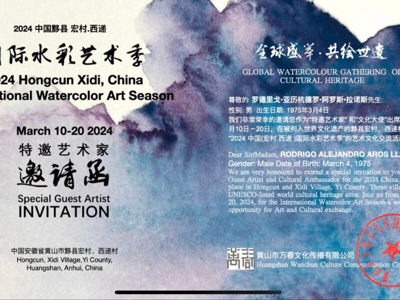 Invitan al pintor chileno Rodrigo Aros Llanos a impartir una clase magistral en China